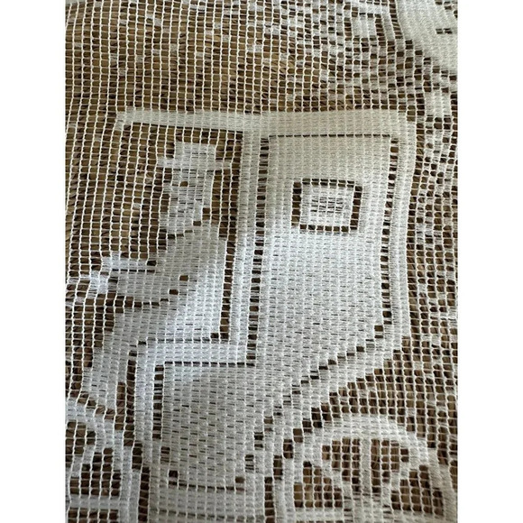 Vintage Table topper lace woven Amish buggie fabric - Picture 5 of 6